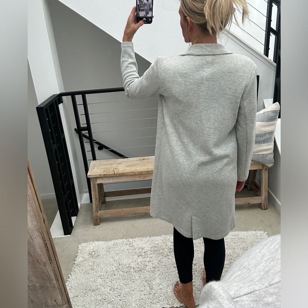 Forever 21 Gray Longline Open Front Duster Coat Minimalist | Size S - Picture 9 of 14